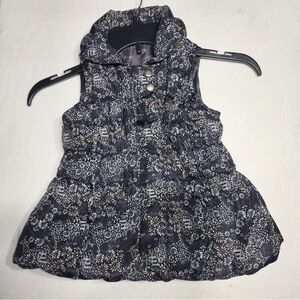 Calvin Klein Jeans Floral Kids Vest - Black and White Size 4T